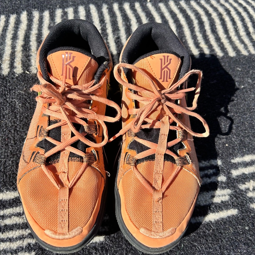 Nike Orange Black Kyrie Athletic Shoes